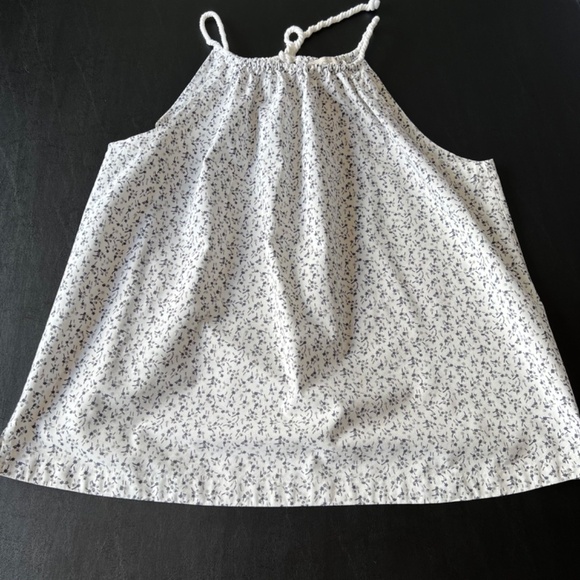 LOFT tie back gathered neckline floral A line top - Picture 3 of 10